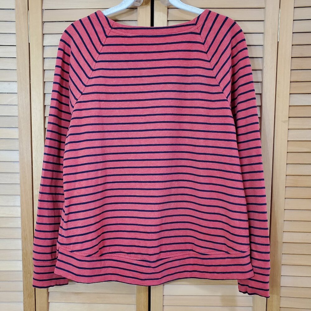 L.L. Bean Women's Boatneck Striped French Terry Top SP - Picture 4 of 4